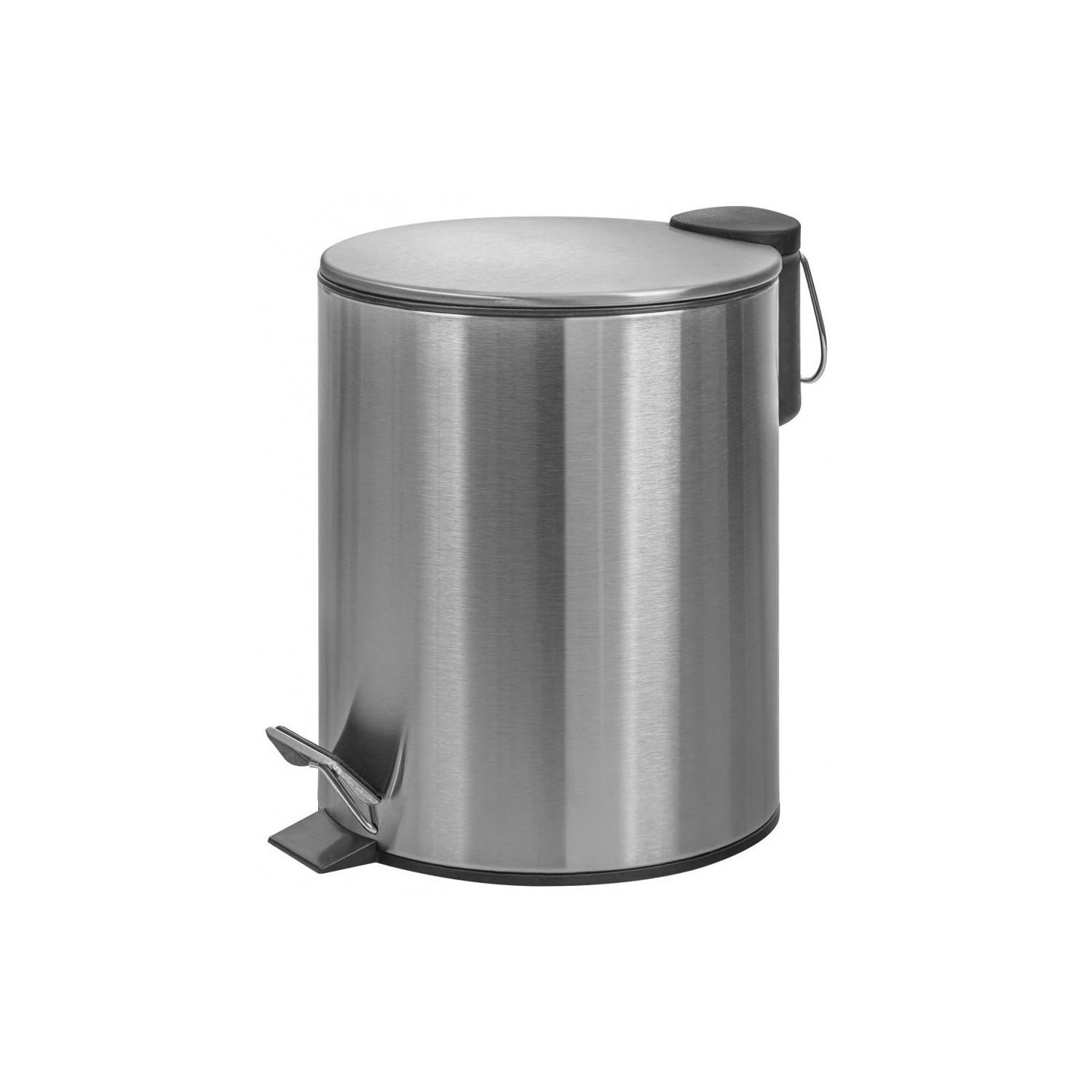 Кош с капак и педал Donau Home Modern, кръгъл, 5 л, с вътрешна PVC кофа, сребрист мат | JAR Computers Кош с капак и педал Donau Home Modern, кръгъл, 5 л, с вътрешна PVC кофа, сребрист мат