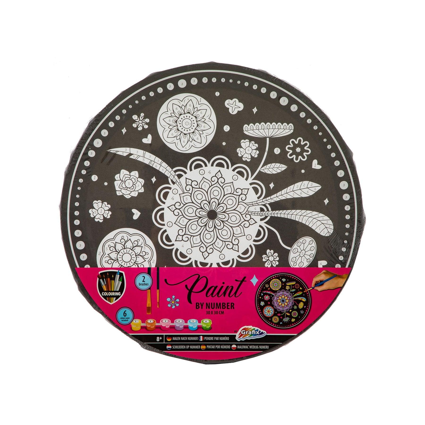 Moxy Рисуване по номера Мандала, с 6 бои, кръг, 30 cm | JAR Computers Moxy Рисуване по номера Мандала, с 6 бои, кръг, 30 cm