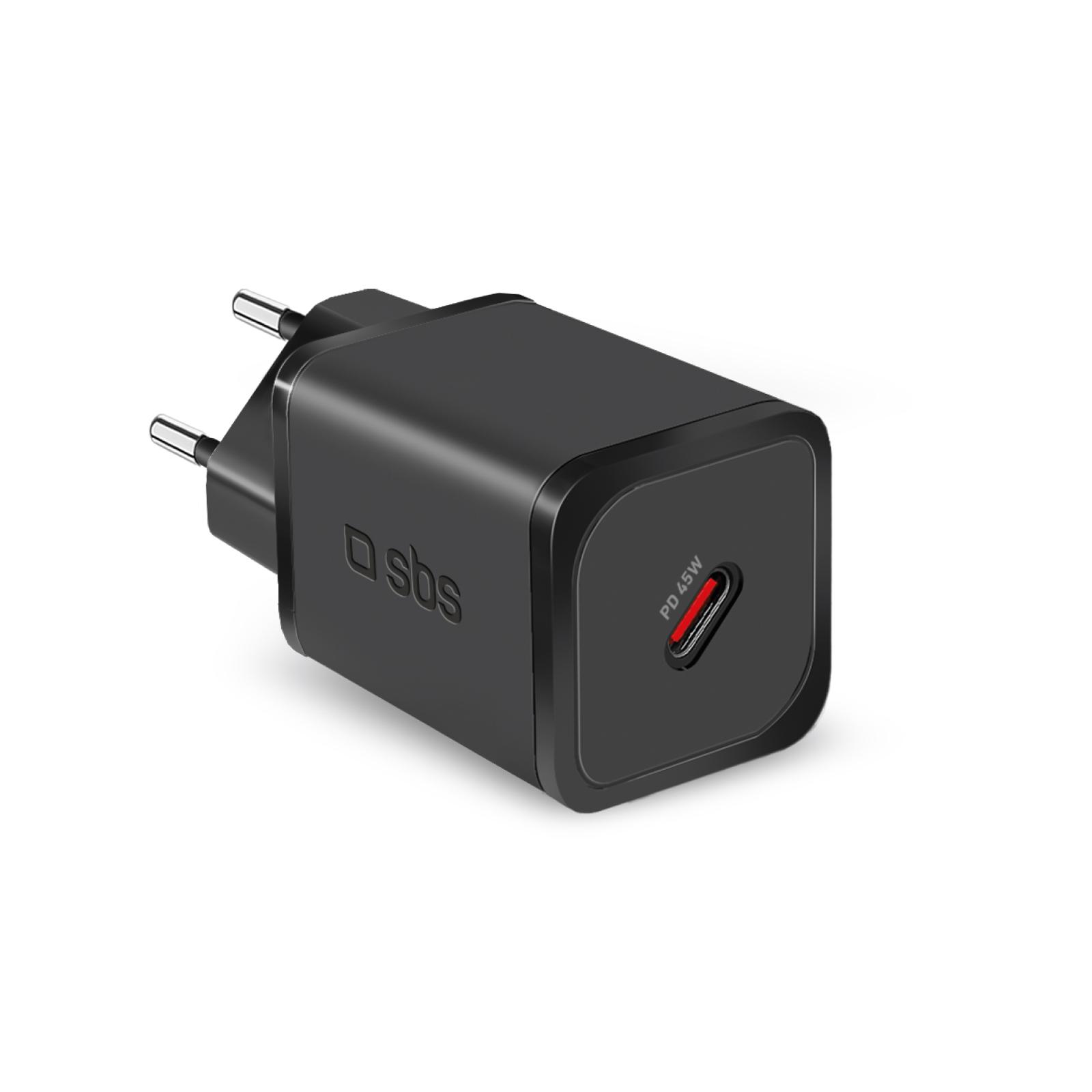 Мрежово зарядно SBS 38165 PD45W Gan, 1xUSB-C , черно