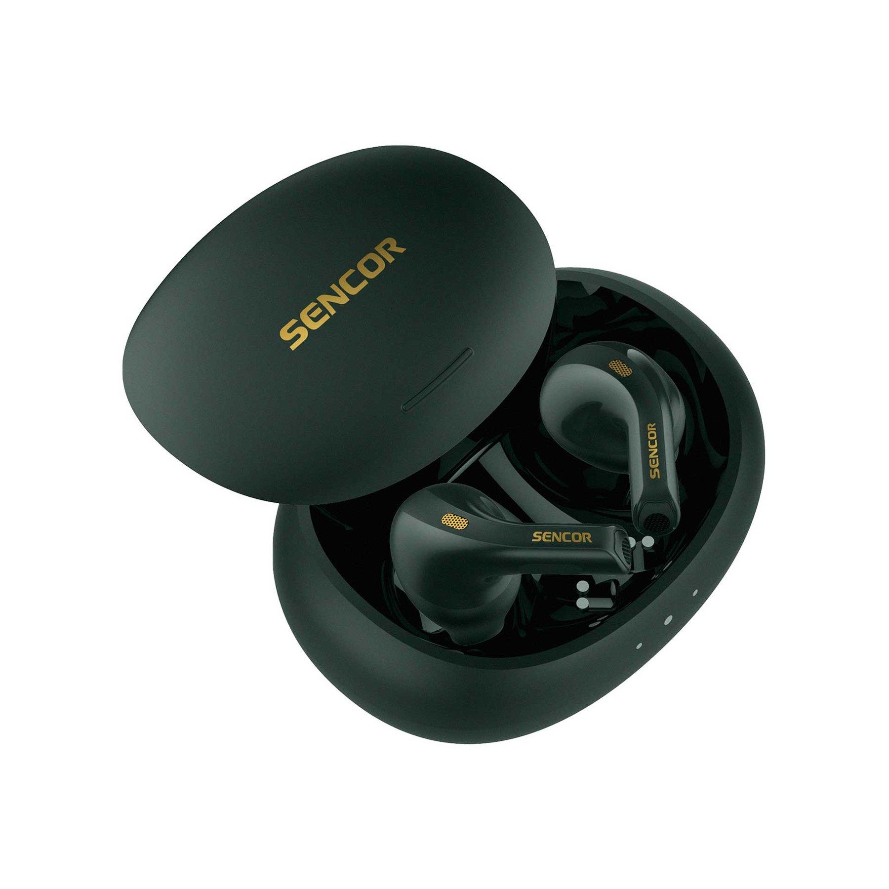 Слушалки Sencor SEP 560 GR, безжични, с Bluetooth, със зареждащ кейс, 102 dB, зелени | JAR Computers Слушалки Sencor SEP 560 GR, безжични, с Bluetooth, със зареждащ кейс, 102 dB, зелени