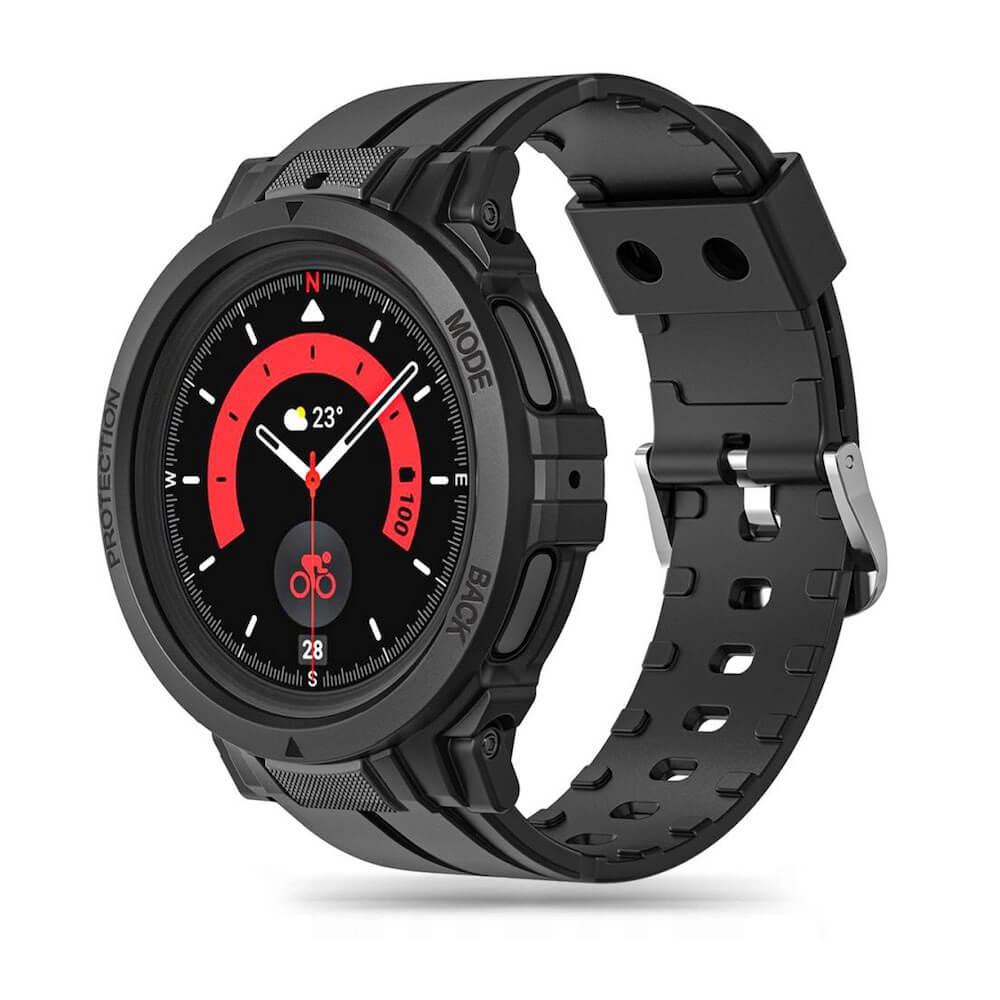 Удароустойчив TPU кейс с вградена силиконова каишка за Samsung Galaxy Watch 5 Pro 45mm - Tech-Protect Scout Pro Case (черен) | JAR Computers Удароустойчив TPU кейс с вградена силиконова каишка за Samsung Galaxy Watch 5 Pro 45mm - Tech-Protect Scout Pro Case (черен)