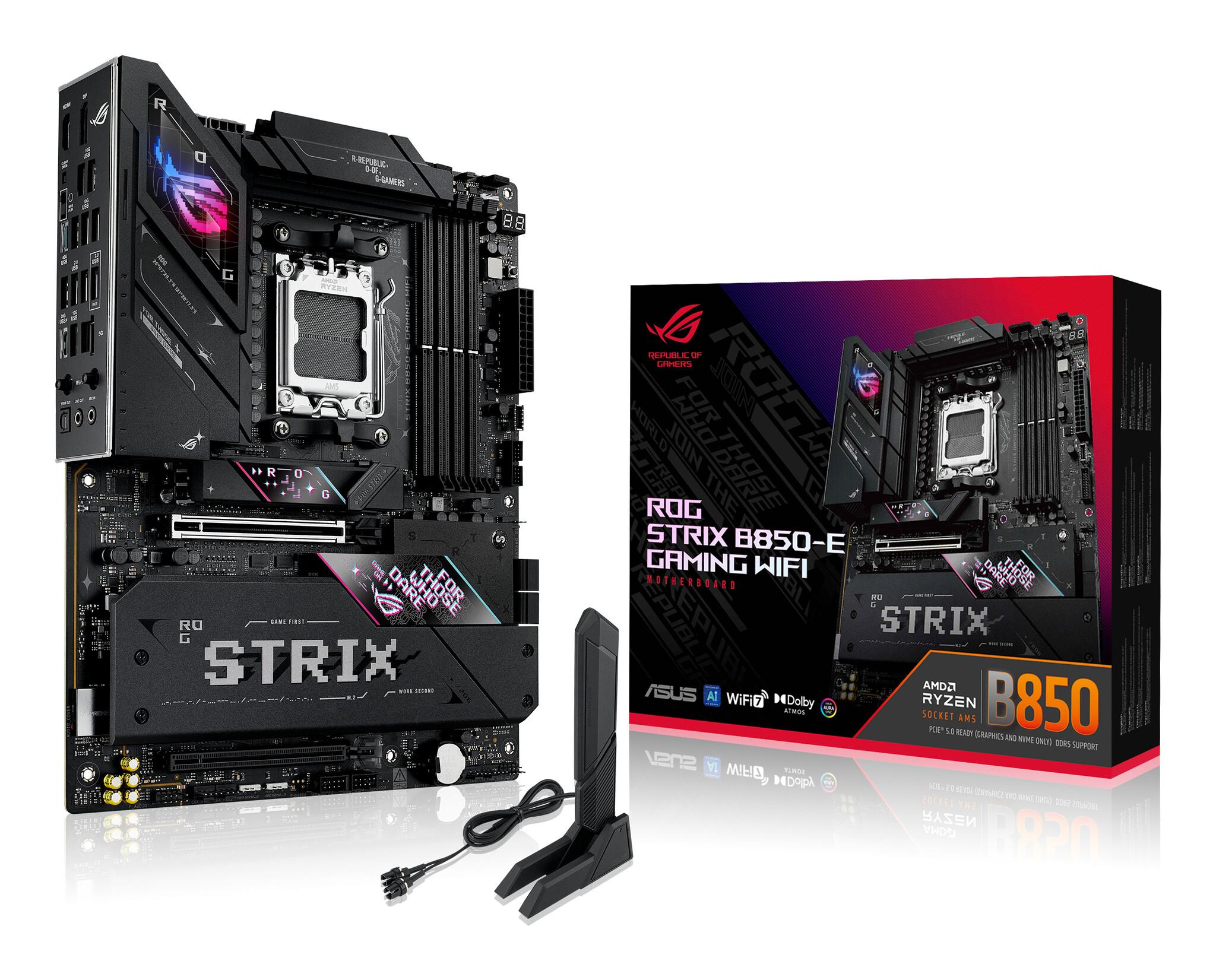 ASUS ROG STRIX B850-E GAMING WIFI AMD B850 Цокъл AM5 ATX | JAR Computers ASUS ROG STRIX B850-E GAMING WIFI AMD B850 Цокъл AM5 ATX
