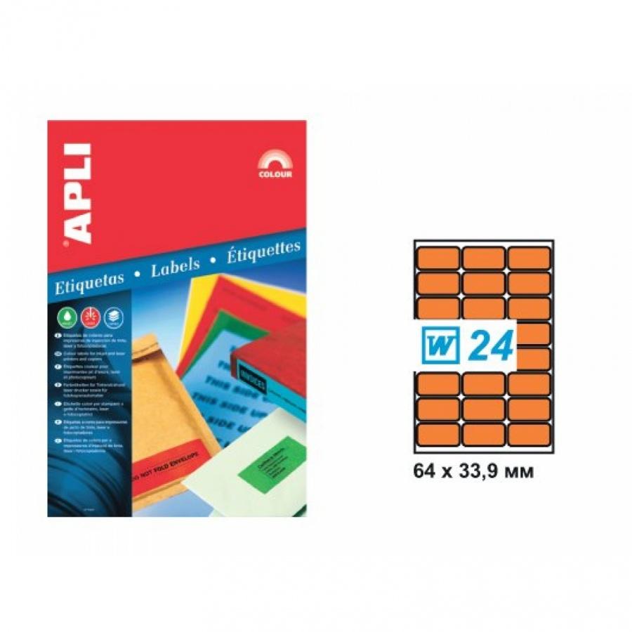 Eтикети APLI неон оранж, 2871, | JAR Computers Eтикети APLI неон оранж, 2871,
