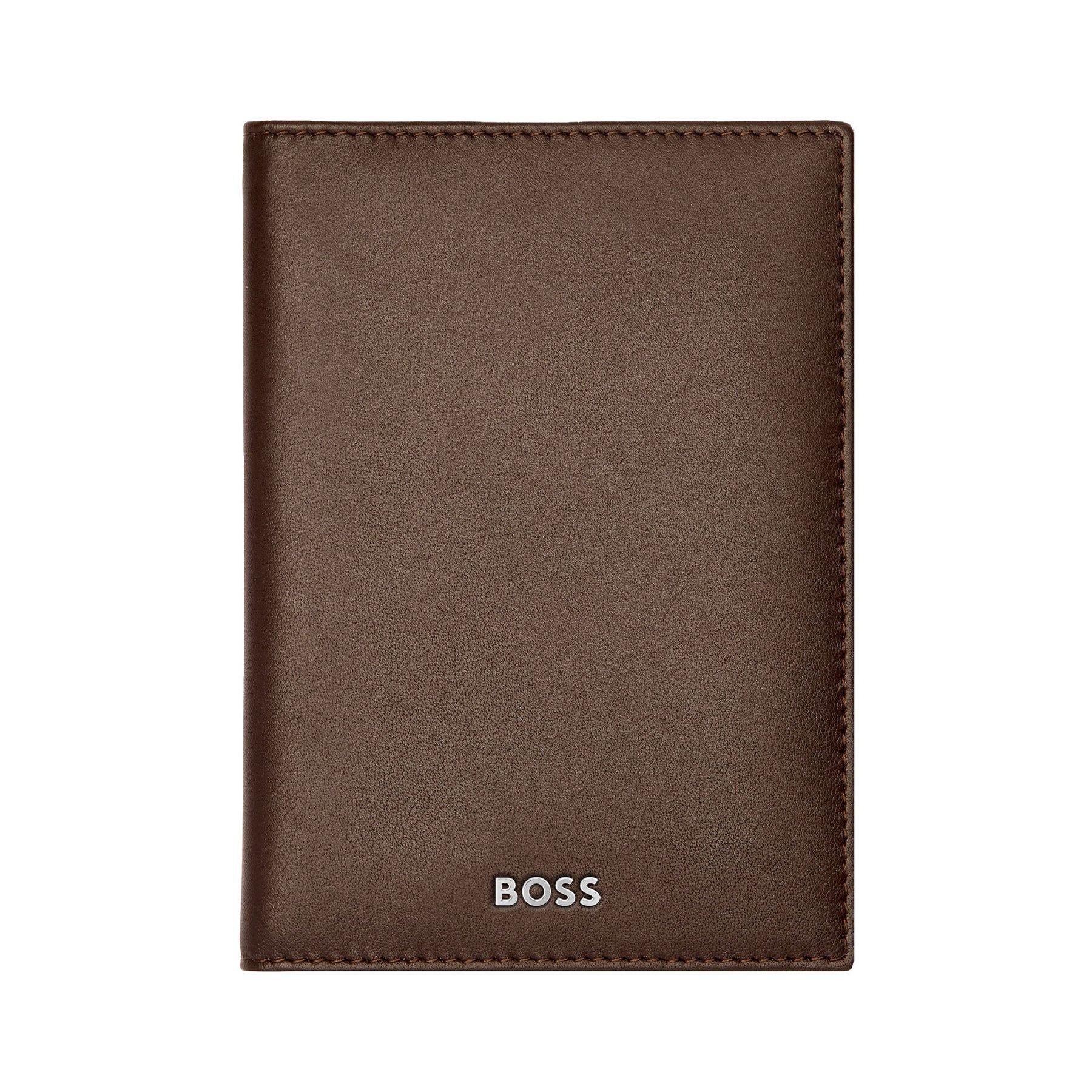 Hugo Boss Калъф за карти Classic Smooth, с 16 отделения, кафяв