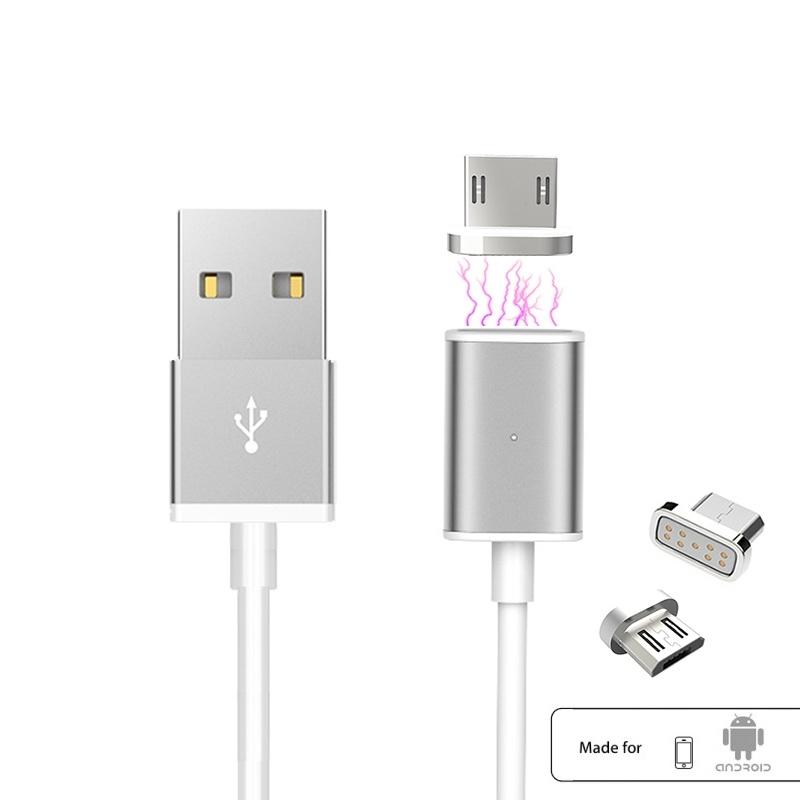 Кабел с магнитен microUSB конектор - Magnetic MicroUSB Cable (сребрист) | JAR Computers Кабел с магнитен microUSB конектор - Magnetic MicroUSB Cable (сребрист)