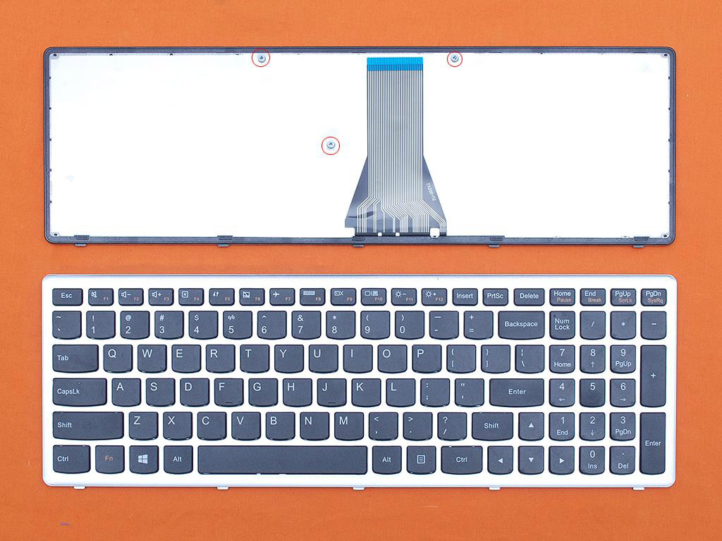 Клавиатура за лаптоп Lenovo IdeaPad S500 S510p G500s Черна Със Сребриста Рамка Silver Frame Black US/UK | JAR Computers Клавиатура за лаптоп Lenovo IdeaPad S500 S510p G500s Черна Със Сребриста Рамка Silver Frame Black US/UK