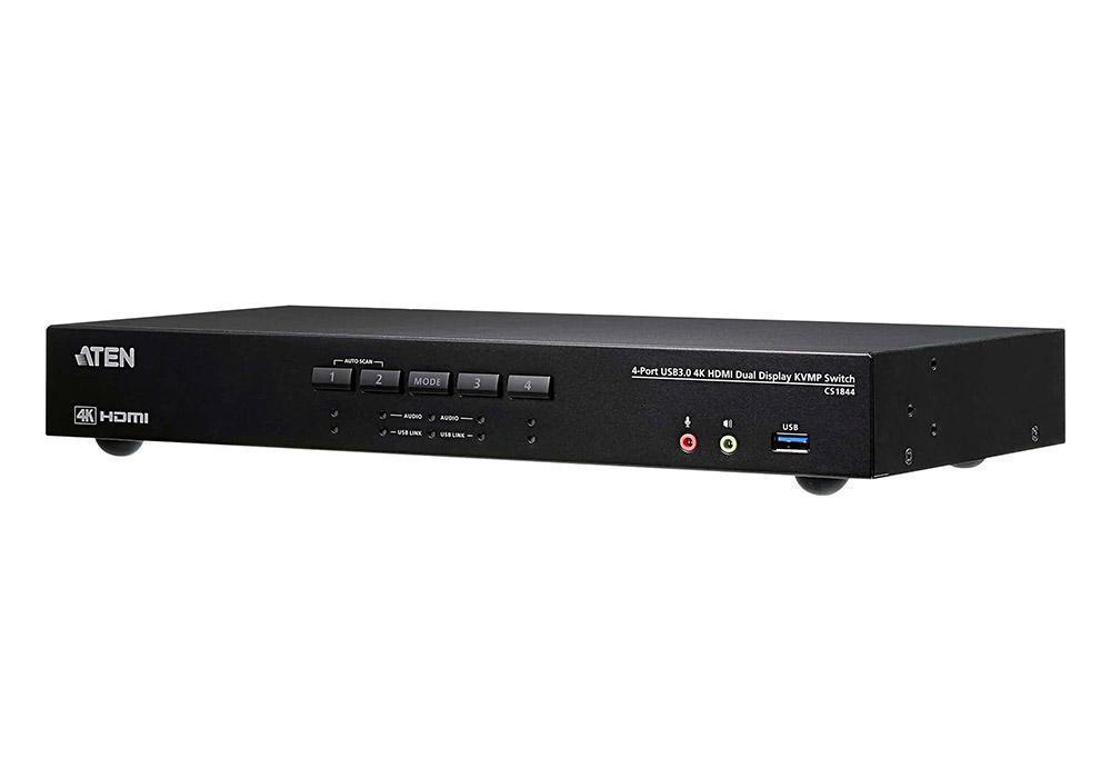 KVM превключвател ATEN CS1844-AT-G, 4 порта USB 3.0, За 2 HDMI монитора