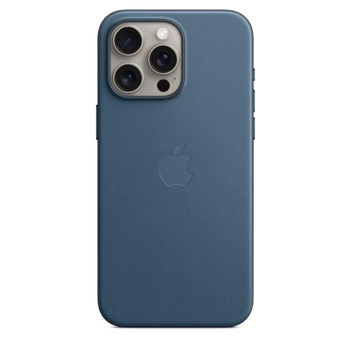 Оригинален текстилен кейс с MagSafe за iPhone 15 Pro Max - Apple iPhone FineWoven Case with MagSafe (син) | JAR Computers Оригинален текстилен кейс с MagSafe за iPhone 15 Pro Max - Apple iPhone FineWoven Case with MagSafe (син)