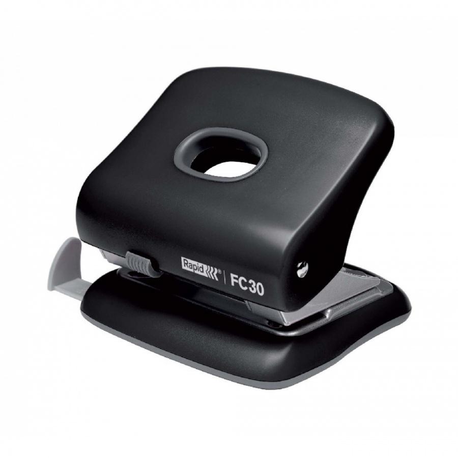 Перфоратор Rapid FC30, за 30 л.(80 г), с ограничител, 110x66x118 мм, ABS + метал, черен | JAR Computers Перфоратор Rapid FC30, за 30 л.(80 г), с ограничител, 110x66x118 мм, ABS + метал, черен