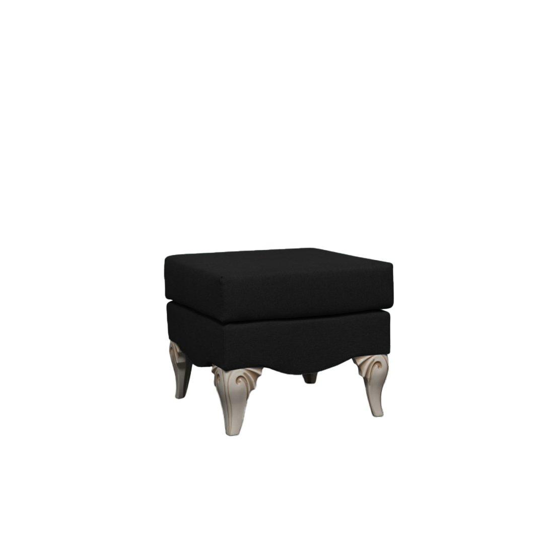 Табуретка Classic, правоъгълна, текстил, 500 х 500 х 420-440 mm, черен
