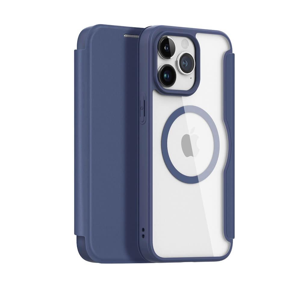 Удароустойчив хибриден кожен кейс с отделение за карти и MagSafe за iPhone 15 Pro - Dux Ducis Skin X Pro Magnetic Wallet Case (син-прозрачен) | JAR Computers Удароустойчив хибриден кожен кейс с отделение за карти и MagSafe за iPhone 15 Pro - Dux Ducis Skin X Pro Magnetic Wallet Case (син-прозрачен)