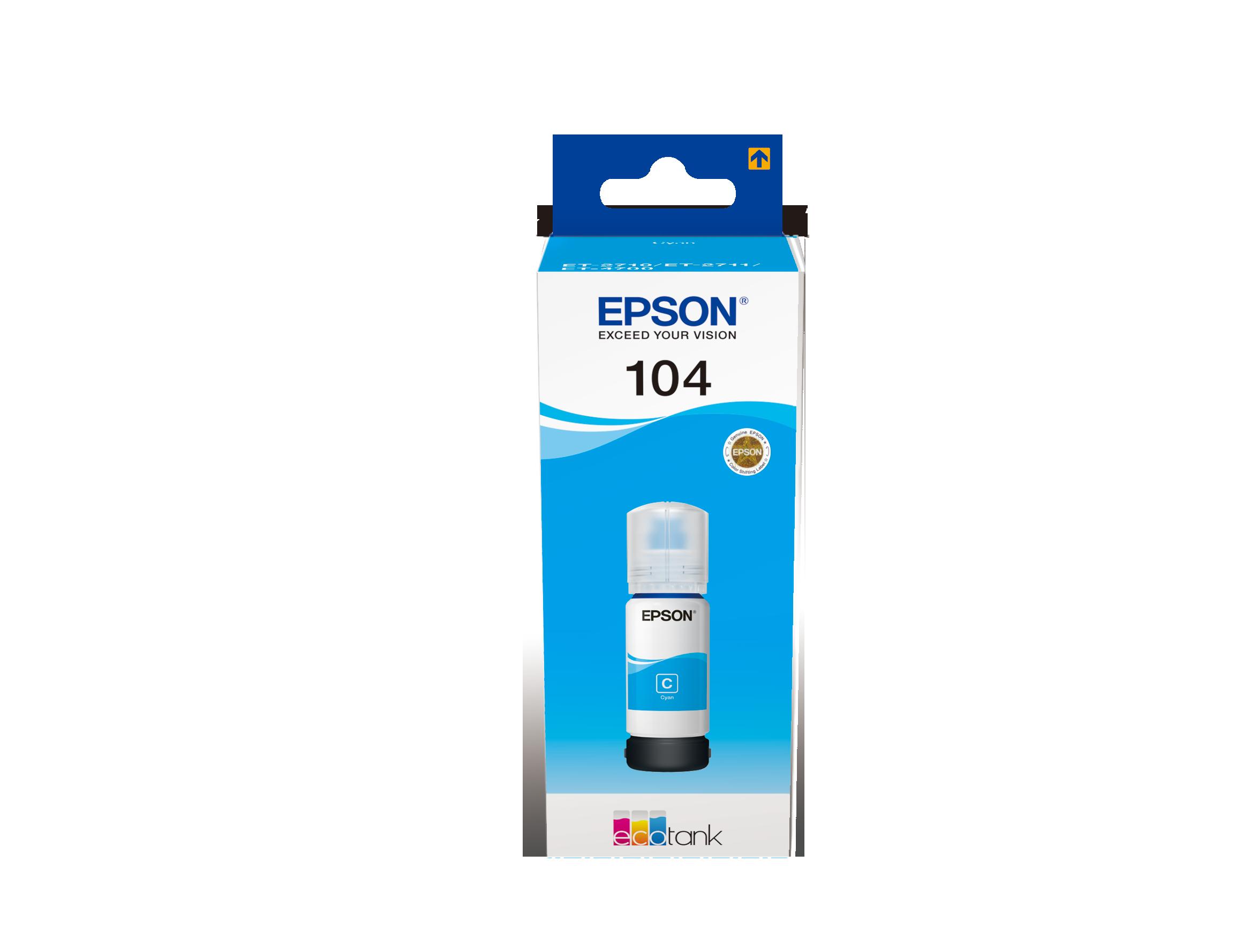 Бутилка мастило за Epson EcoTank ET-2710/ET-2860/ET-2870 Series - Ink - /104/ / C13T00P240 - Cyan - PN C13T00P240 | JAR Computers Бутилка мастило за Epson EcoTank ET-2710/ET-2860/ET-2870 Series - Ink - /104/ / C13T00P240 - Cyan - PN C13T00P240