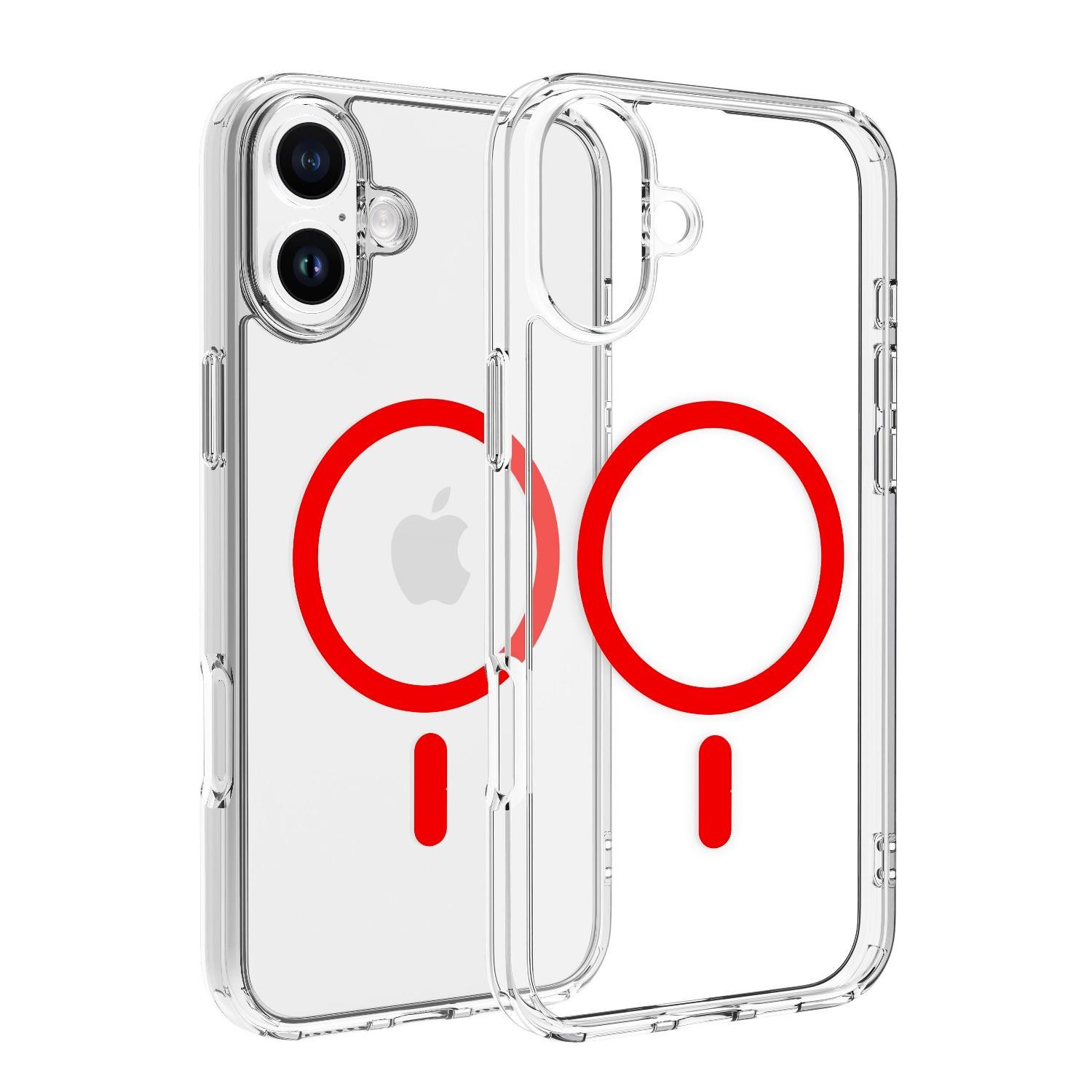 Dviced Magsafe iPhone 16 Plus clear case - Red | JAR Computers Dviced Magsafe iPhone 16 Plus clear case - Red