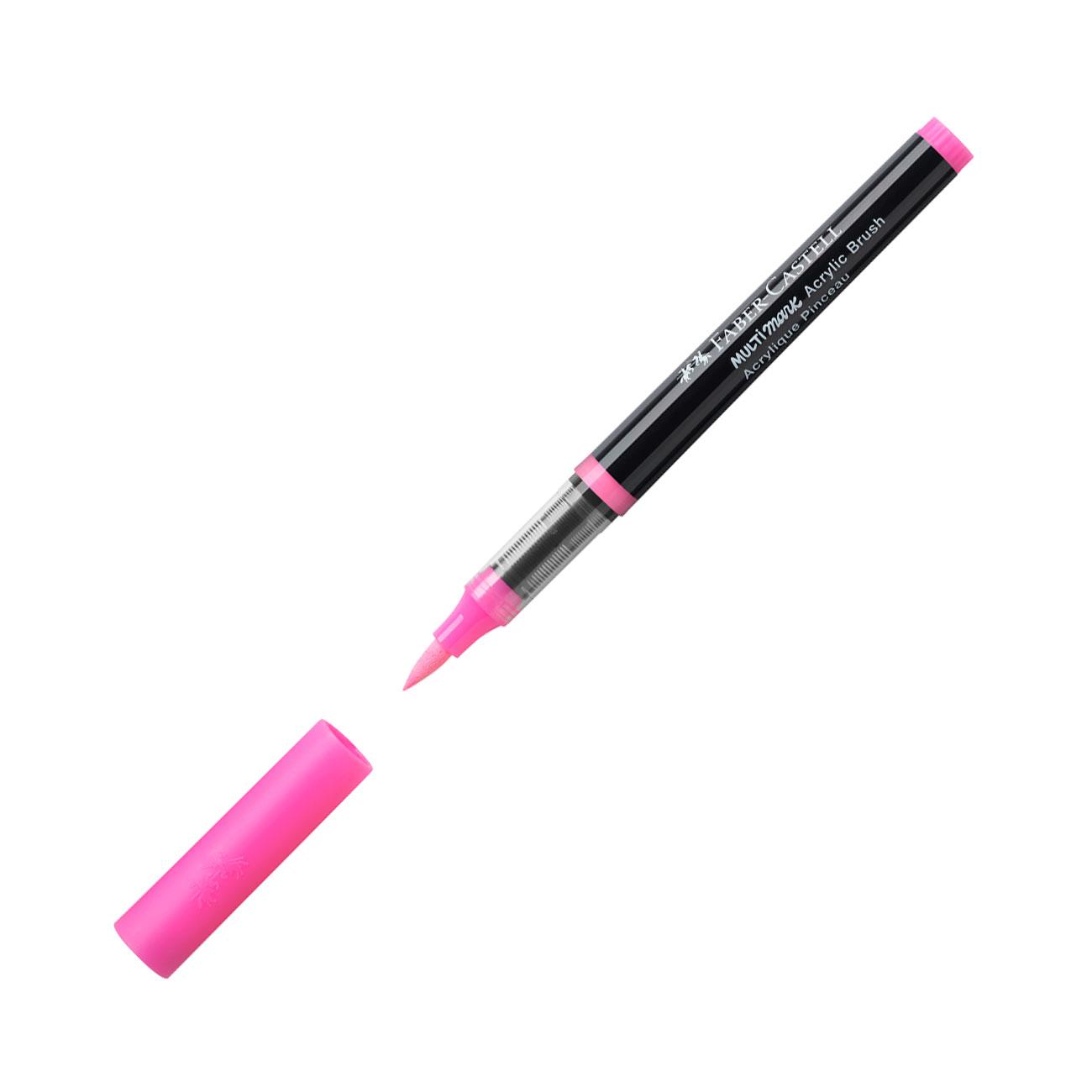 Faber-Castell Маркер-четка Multimark, акрилен, хот пинк