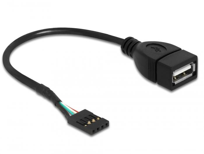 Кабел DeLock USB Pin header женско > USB 2.0 type-A женски, 20 cm | JAR Computers Кабел DeLock USB Pin header женско > USB 2.0 type-A женски, 20 cm