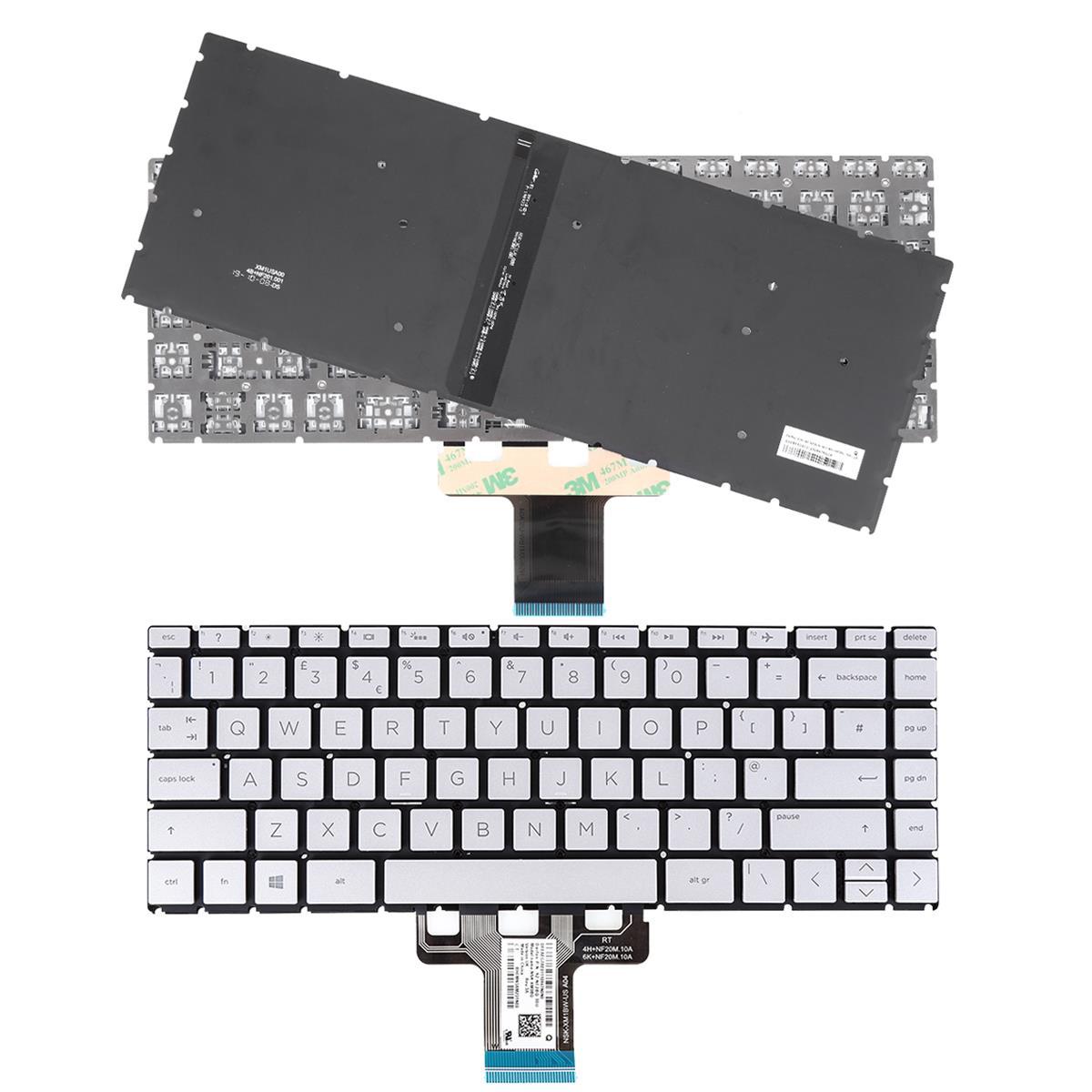 Клавиатура за лаптоп HP Pavilion 14-CE Сребриста Без Рамка (Малък Ентър) С Подсветка | JAR Computers Клавиатура за лаптоп HP Pavilion 14-CE Сребриста Без Рамка (Малък Ентър) С Подсветка