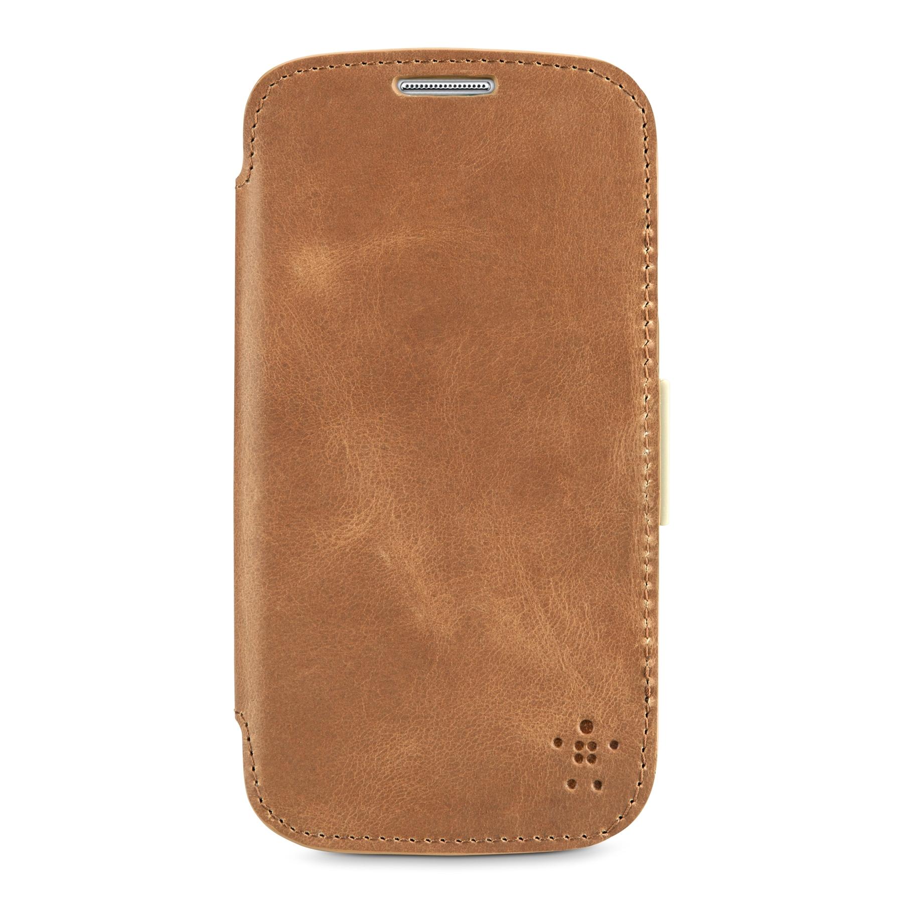 Кожен калъф и поставка за Samsung Galaxy S4 - Belkin Premium Folio Case (светлокафяв) | JAR Computers Кожен калъф и поставка за Samsung Galaxy S4 - Belkin Premium Folio Case (светлокафяв)