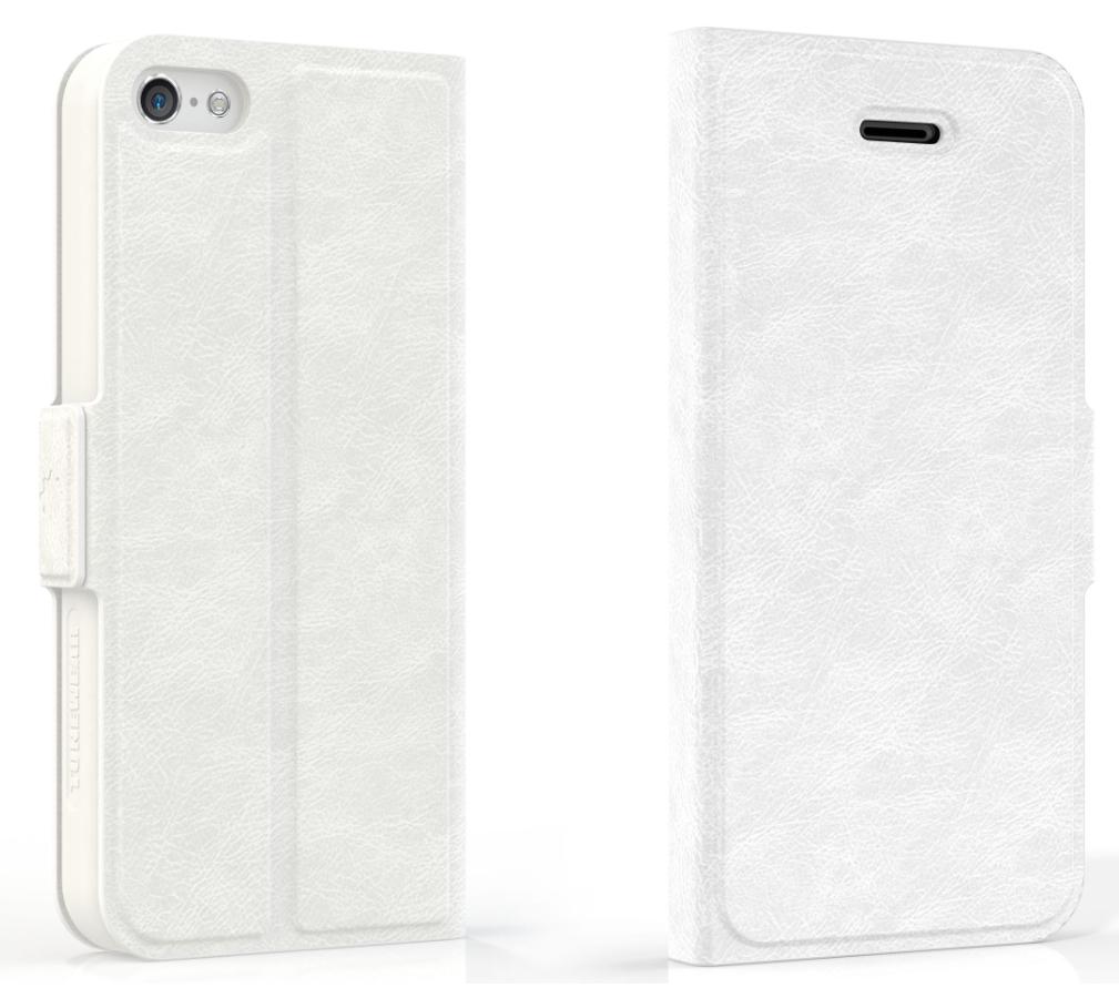 Кожен калъф с фолио и поставка за iPhone 5C - Tunewear Tunefolio (бял) | JAR Computers Кожен калъф с фолио и поставка за iPhone 5C - Tunewear Tunefolio (бял)