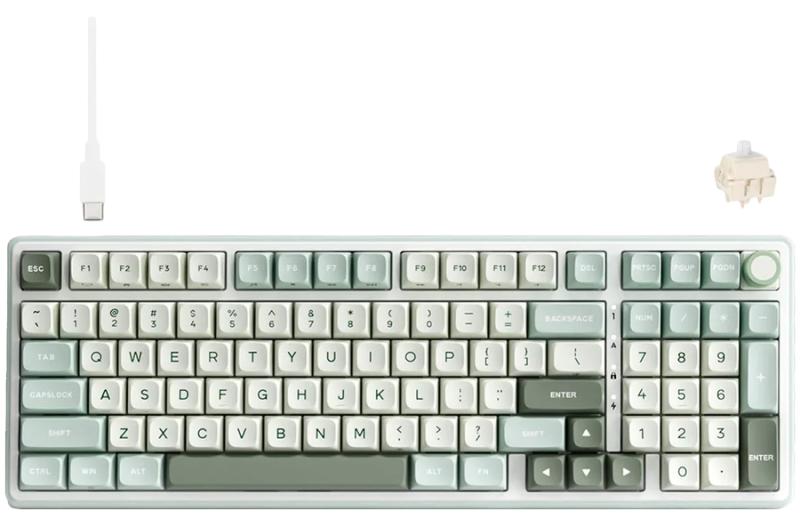 Механична клавиатура Royal Kludge - RK R98 Pro Sky Cyan, Cream Switch, RGB, синя | JAR Computers Механична клавиатура Royal Kludge - RK R98 Pro Sky Cyan, Cream Switch, RGB, синя