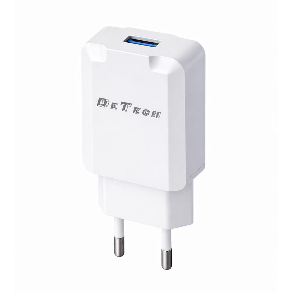 Мрежово зарядно устройство DeTech, DE-36, 5V/1A 220V, 1 x USB, Бял - 40537 | JAR Computers Мрежово зарядно устройство DeTech, DE-36, 5V/1A 220V, 1 x USB, Бял - 40537