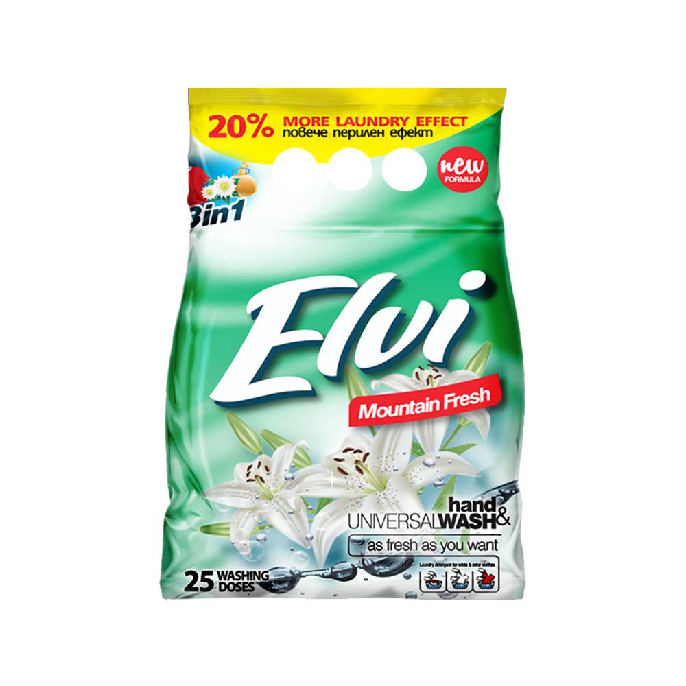 Перилен препарат Elvi, прах, за бяло и цветно пране, планинска свежест, 2 kg | JAR Computers Перилен препарат Elvi, прах, за бяло и цветно пране, планинска свежест, 2 kg