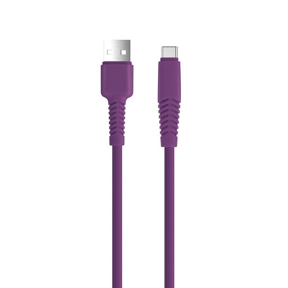 Setty кабел USB - USB-C 1.5 м, 2.1A, лилав