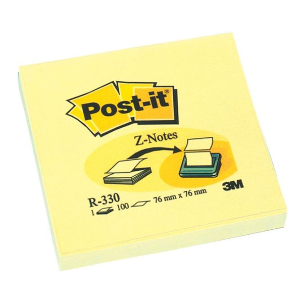 3M POST-IT Z-NOTE REFILL YELLOW R330 76x76mm (MMMR330)