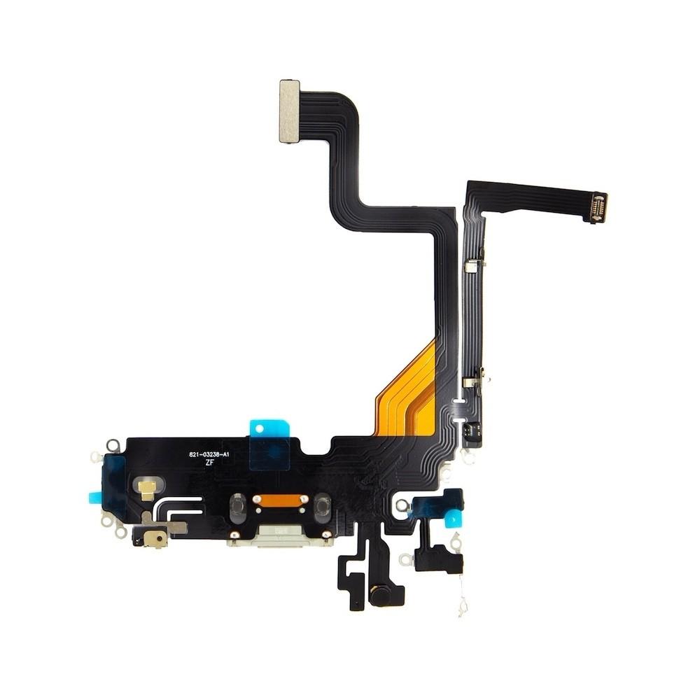 BK OEM iPhone 13 Pro System Connector and Flex Cable - резервен лентов кабел с Lightning конектора и долните микрофони за iPhone 13 Pro (сребрист)
