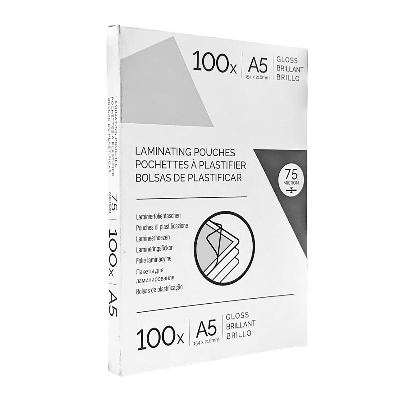 Fellowes Фолио за ламиниране, A5, 75 микрона, 100 броя