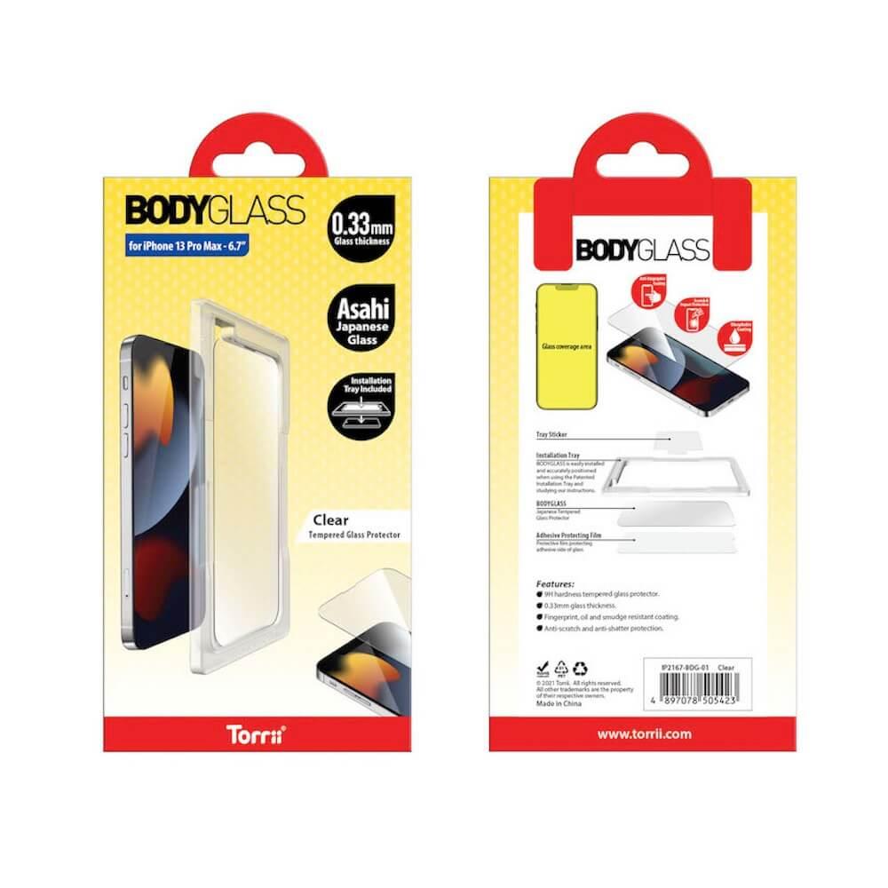 Калено стъклено защитно покритие за iPhone 13 Pro Max - Torrii BodyGlass 2.5D Glass (прозрачен) | JAR Computers Калено стъклено защитно покритие за iPhone 13 Pro Max - Torrii BodyGlass 2.5D Glass (прозрачен)