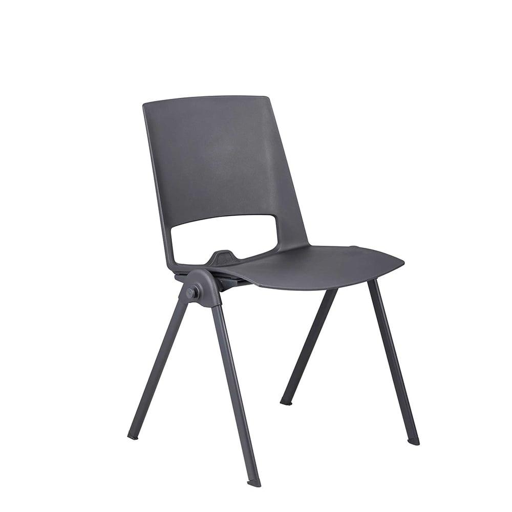 Посетителски стол RFG Sweet Black, полипропилен, до 120 kg, черен, 4 броя в комплект