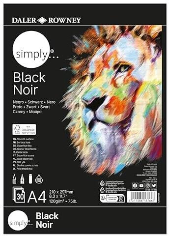 Скицник с черни листа DALER-ROWNEY Simply Black, А4, 160 г/кв.м, 30 л. | JAR Computers Скицник с черни листа DALER-ROWNEY Simply Black, А4, 160 г/кв.м, 30 л.