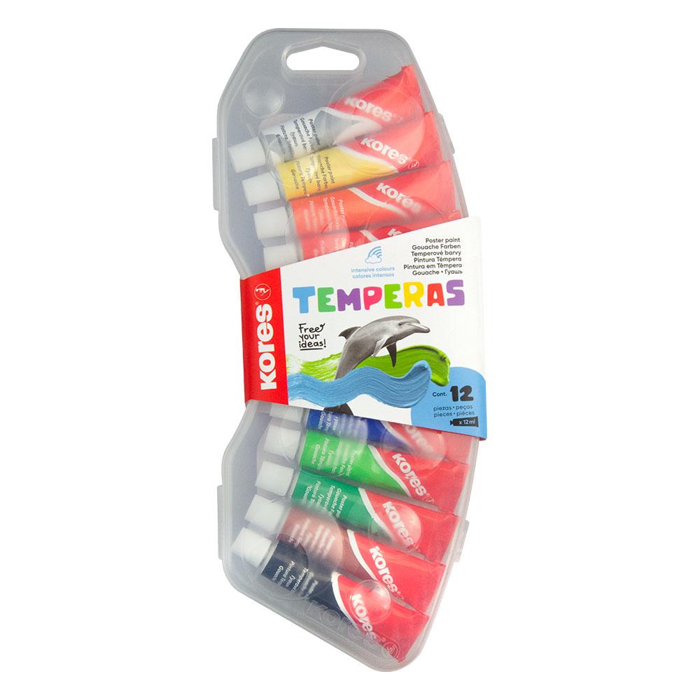 Темперни бои Kores 12 цвята в туба 12мл | JAR Computers Темперни бои Kores 12 цвята в туба 12мл