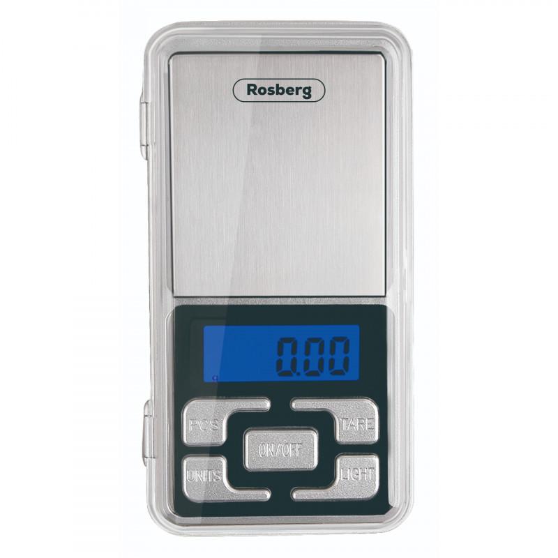 Везна за бижута Rosberg R51651S, до 500 гр, LCD дисплей, включени батерии, Сребрист