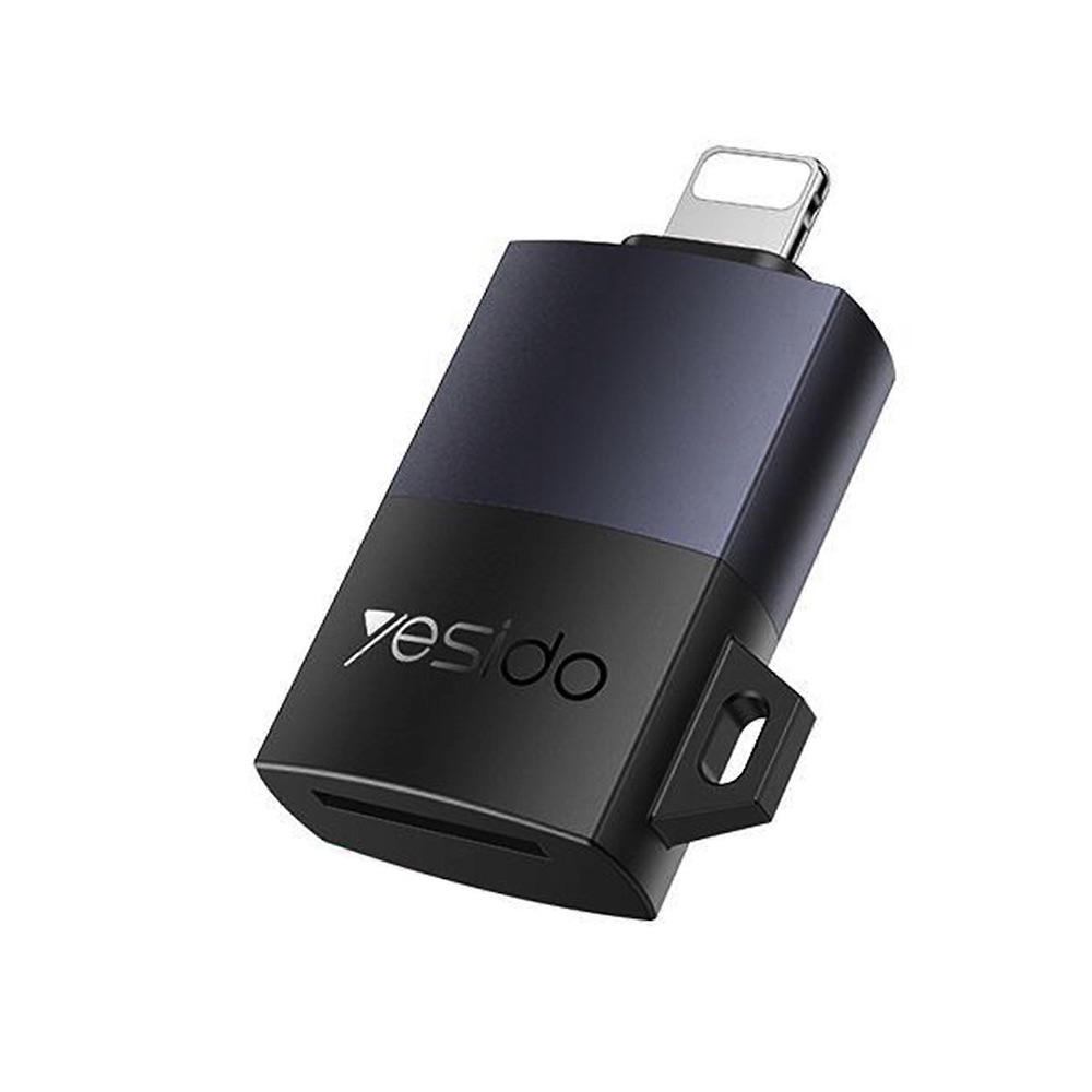 Адаптер за microSD памет за iPhone с Lightning - Yesido GS38 Lightning to TF MicroSD Card Reader (тъмносив) | JAR Computers Адаптер за microSD памет за iPhone с Lightning - Yesido GS38 Lightning to TF MicroSD Card Reader (тъмносив)