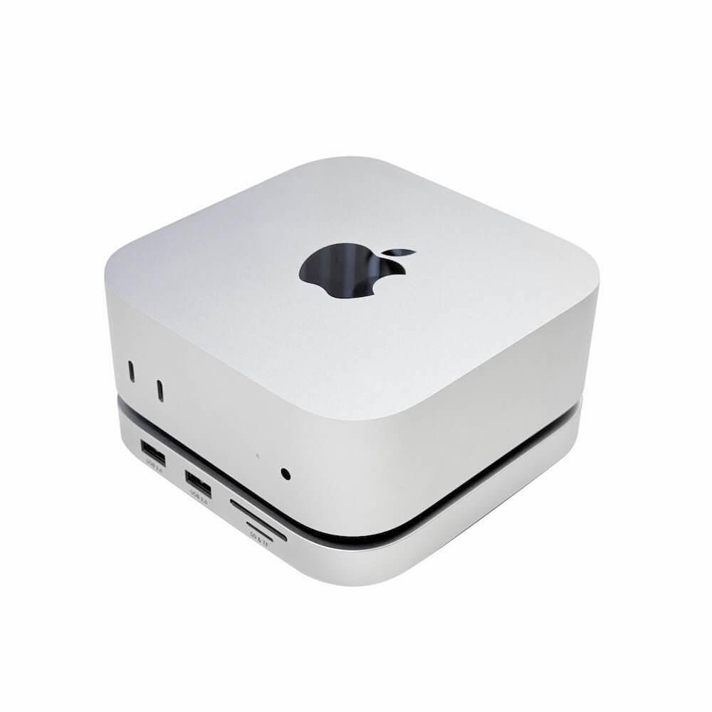 Алуминиева поставка с място за SDD и допълнителен USB-C хъб за Mac Mini M4 (2024) - Macally USB-C Hub with NVMe SSD Enclosure for Mac Mini M4 (сребрист) | JAR Computers Алуминиева поставка с място за SDD и допълнителен USB-C хъб за Mac Mini M4 (2024) - Macally USB-C Hub with NVMe SSD Enclosure for Mac Mini M4 (сребрист)