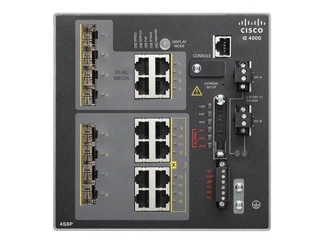 CISCO IE 4000 4 x RJ45 10/100M. 4 x PoE 10/100M. 4 x 1G Combo . LA