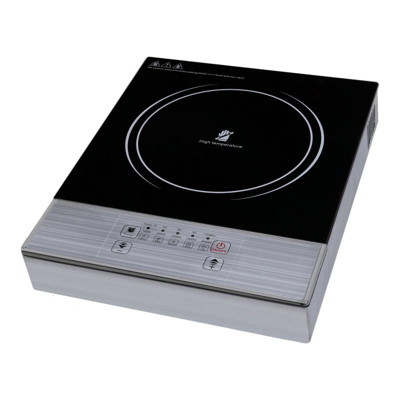 Единичен инфрачервен котлон Elite EFP-1256B, 2200W, Сензорно управление, LED дисплей, Таймер, Черен/инокс