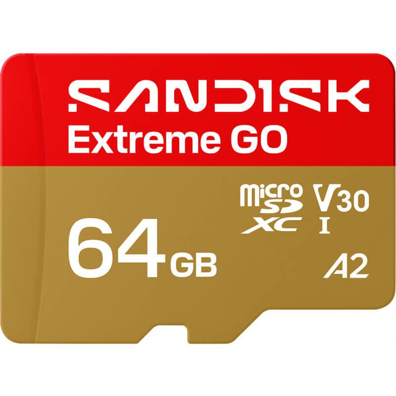 MicroSDXC памет карта без адаптер - SanDisk Extreme GO microSDXC Class 10, A2 Card 64GB | JAR Computers MicroSDXC памет карта без адаптер - SanDisk Extreme GO microSDXC Class 10, A2 Card 64GB