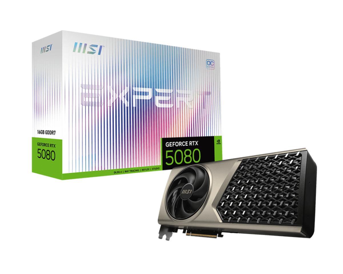 MSI GeForce RTX 5080 16GB EXPERT OC NVIDIA GDDR7 | JAR Computers MSI GeForce RTX 5080 16GB EXPERT OC NVIDIA GDDR7