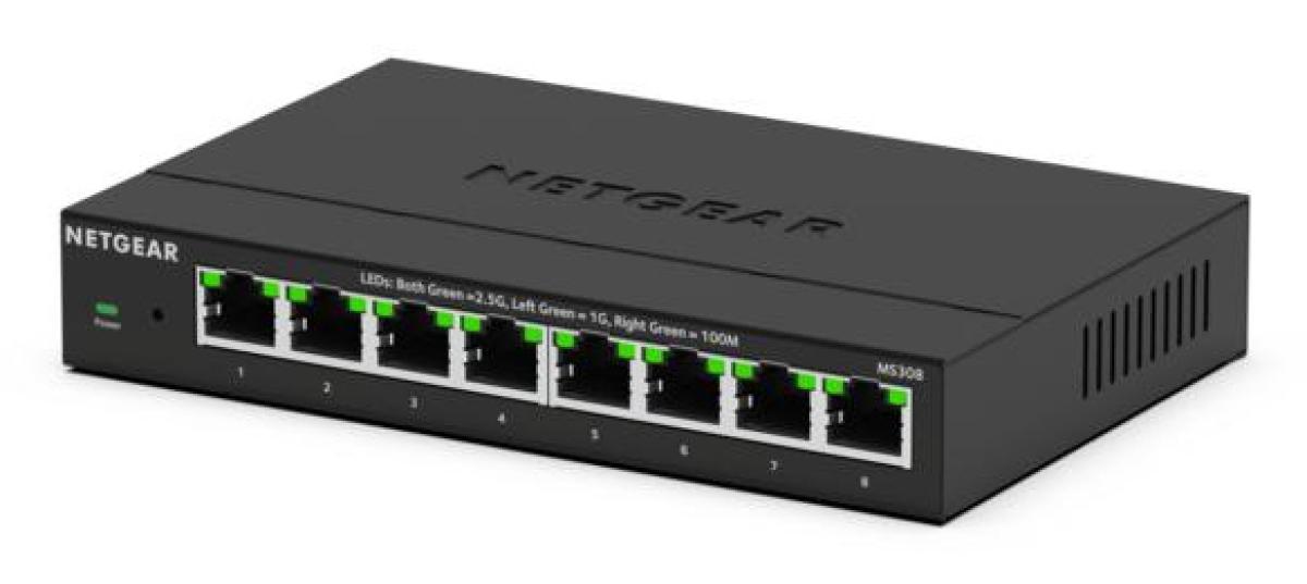 NETGEAR MS308 Unmanaged 2.5G Ethernet (100/1000/2500) Black | JAR Computers NETGEAR MS308 Unmanaged 2.5G Ethernet (100/1000/2500) Black