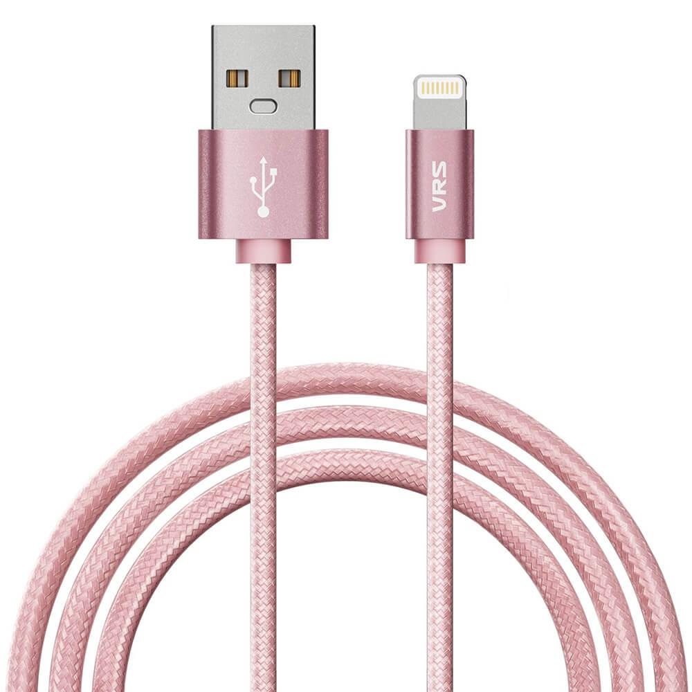 Плетен Lightning кабел за iPhone, iPad, iPod - Verus Sync and Charge Lightning (розово злато) | JAR Computers Плетен Lightning кабел за iPhone, iPad, iPod - Verus Sync and Charge Lightning (розово злато)