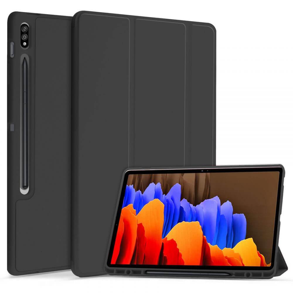 Полиуретанов калъф с поставка и отделение за S Pen за Samsung Galaxy Tab S7 FE - Tech-Protect Pen Smart Case (черен) | JAR Computers Полиуретанов калъф с поставка и отделение за S Pen за Samsung Galaxy Tab S7 FE - Tech-Protect Pen Smart Case (черен)
