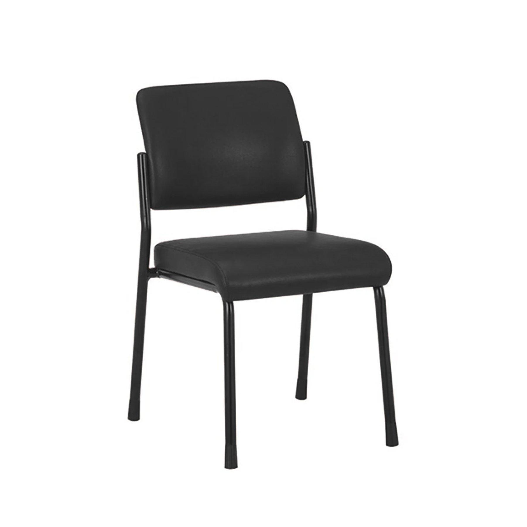 Посетителски стол RFG Solid M, екокожа, метална основа, до 150 kg, черен