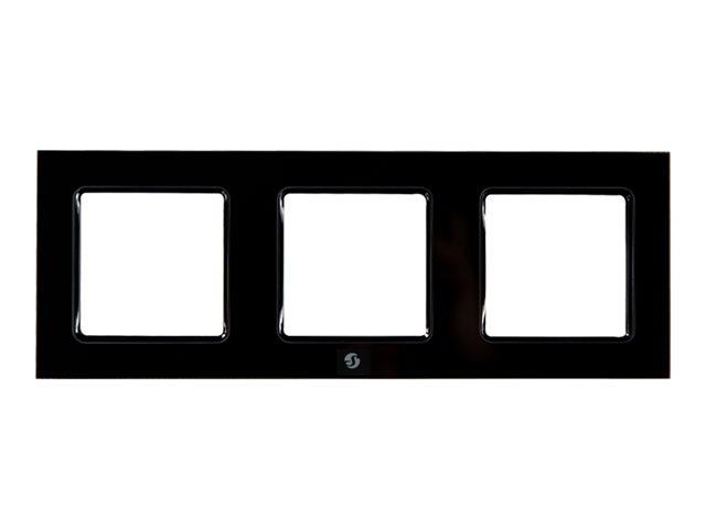 SHELLY Wall Frame 3 Black 3-Gang Wall Switch Frame