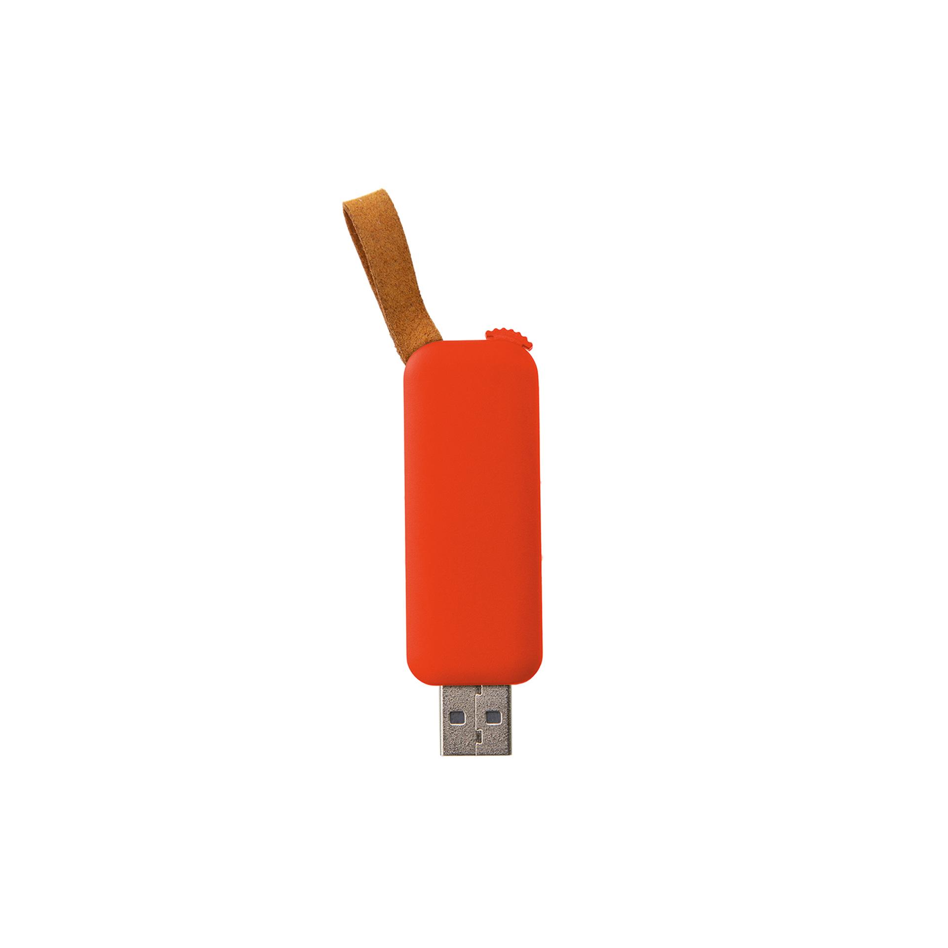 USB флаш памет Slide, USB 2.0, 16 GB, без лого, червена