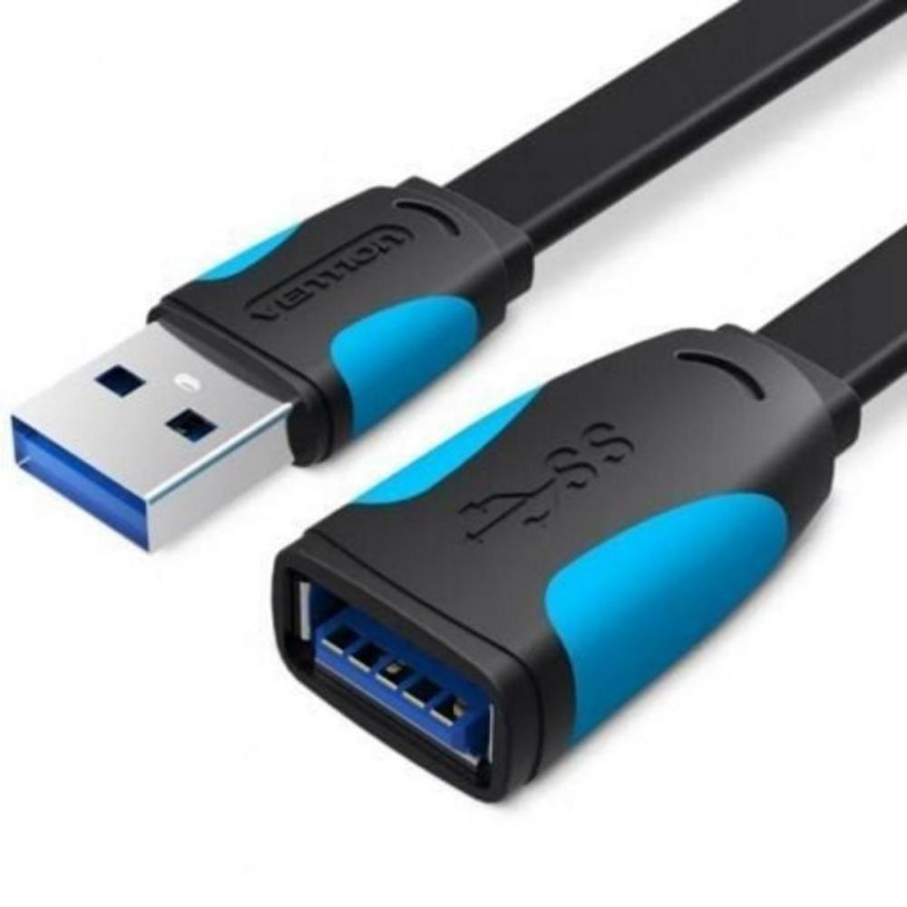 VENTION Flat USB3.0 Extension Cable 2M Black (VAS-A13-B200) (VENVAS-A13-B200)