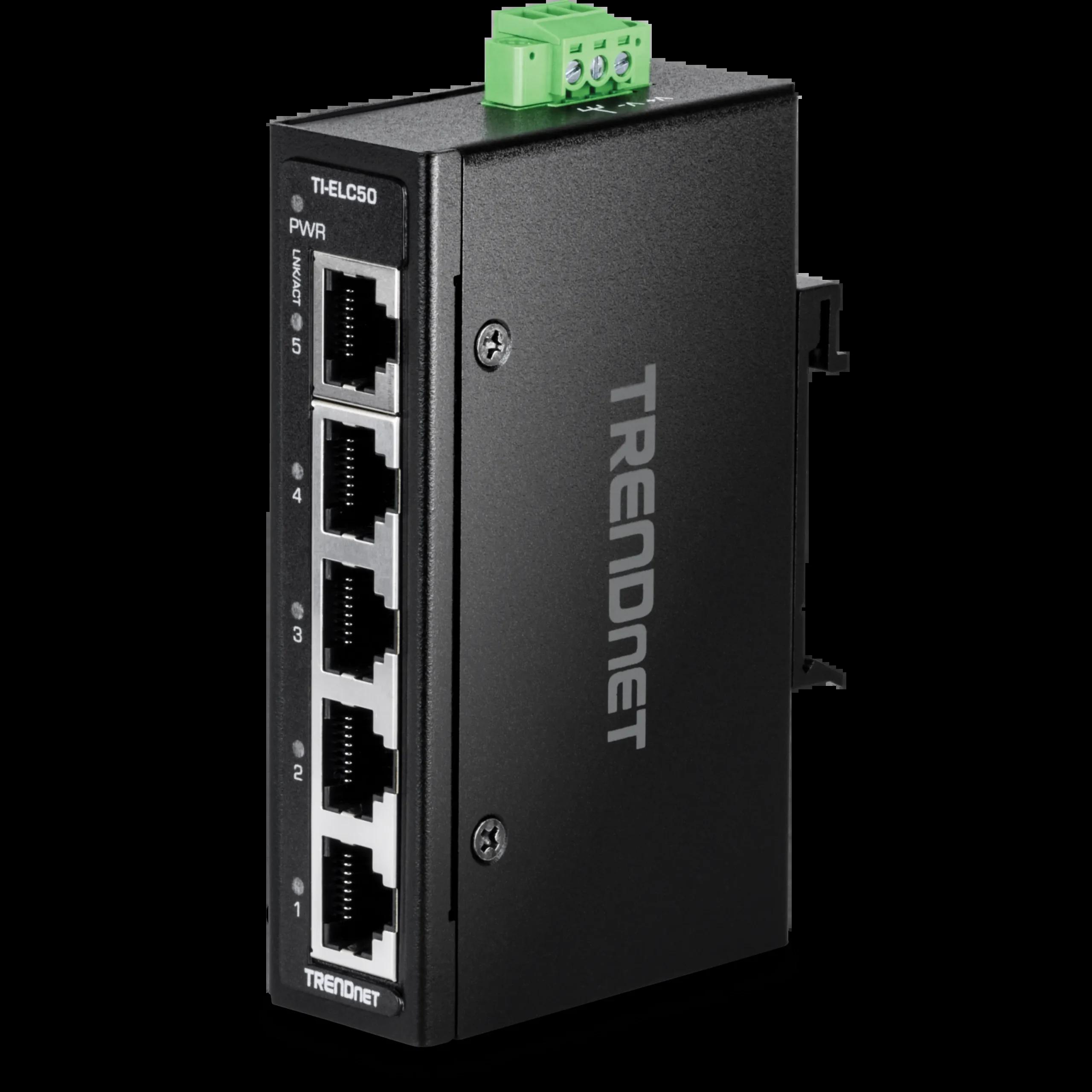 TRENDnet 5-Port Industrial Fast Ethernet DIN-Rail Mini Switch | JAR Computers TRENDnet 5-Port Industrial Fast Ethernet DIN-Rail Mini Switch