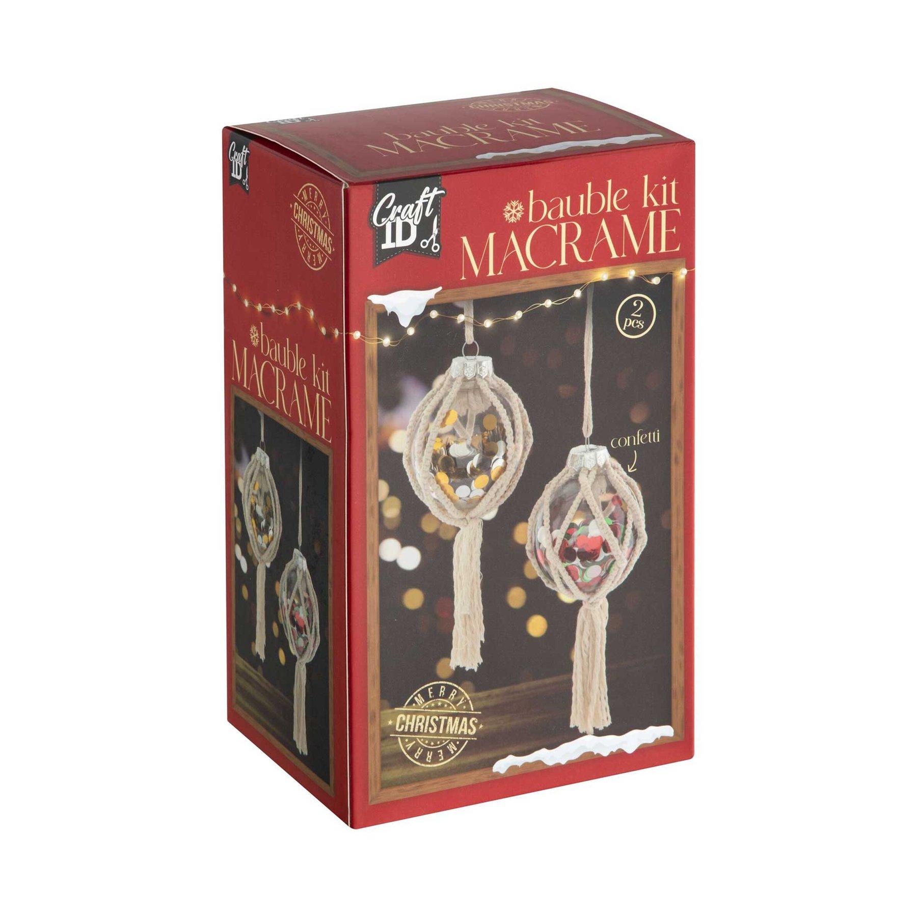 Craft ID Комплект за декорация - коледна топка с макраме и конфети, 2 броя | JAR Computers Craft ID Комплект за декорация - коледна топка с макраме и конфети, 2 броя