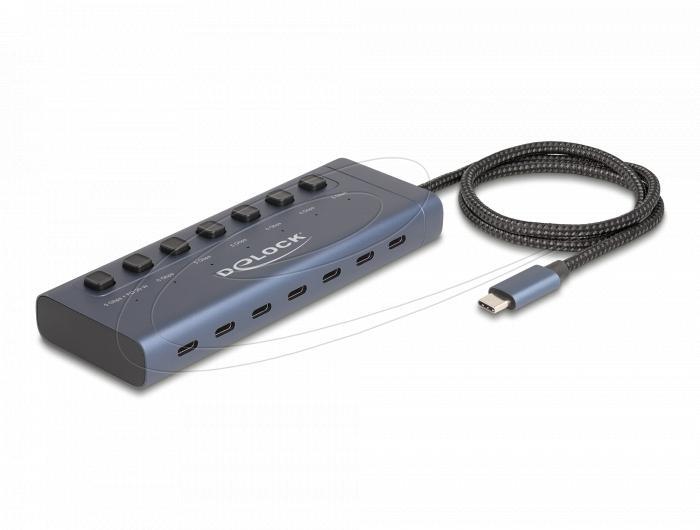 Delock USB Хъб, 7 x USB Type-C, 5 Gbps, 6 x Data USB-C, 1 x PD 20W | JAR Computers Delock USB Хъб, 7 x USB Type-C, 5 Gbps, 6 x Data USB-C, 1 x PD 20W